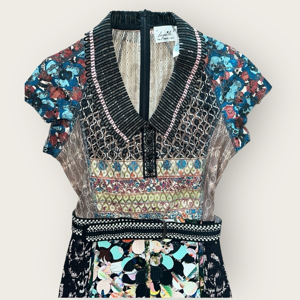 Byron Lars Multicolor Patterned Midi Dress - Picture 6 of 14